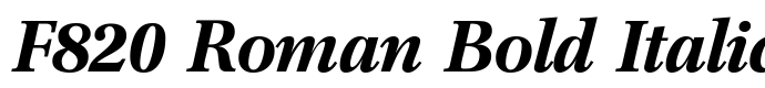шрифт F820 Roman Bold Italic